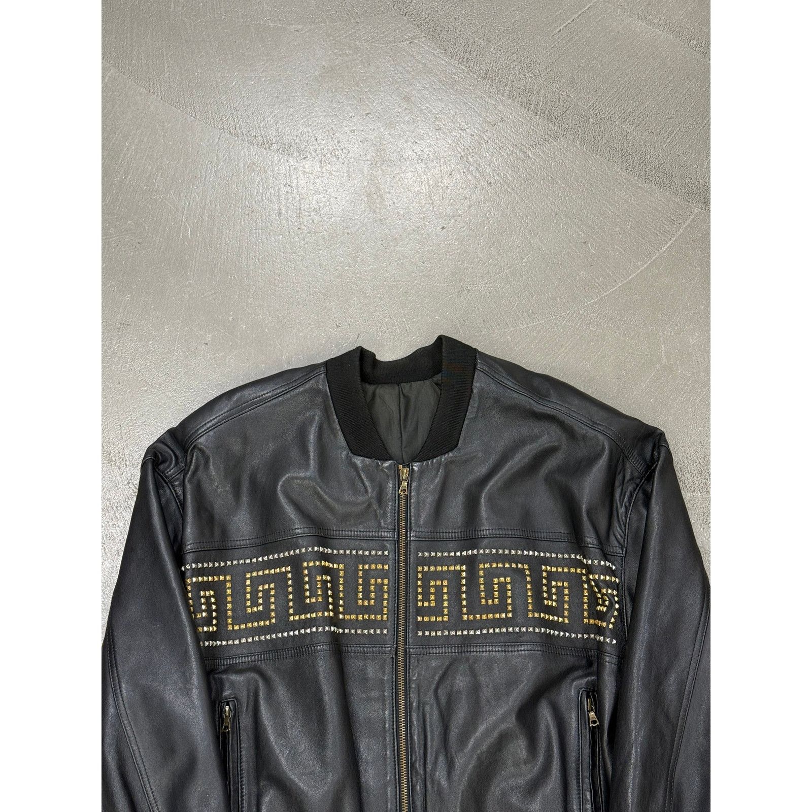Versace 1990s Gianni Versace leather jacket with gold studs details Size US M / EU 48-50 / 2 - 3 Thumbnail