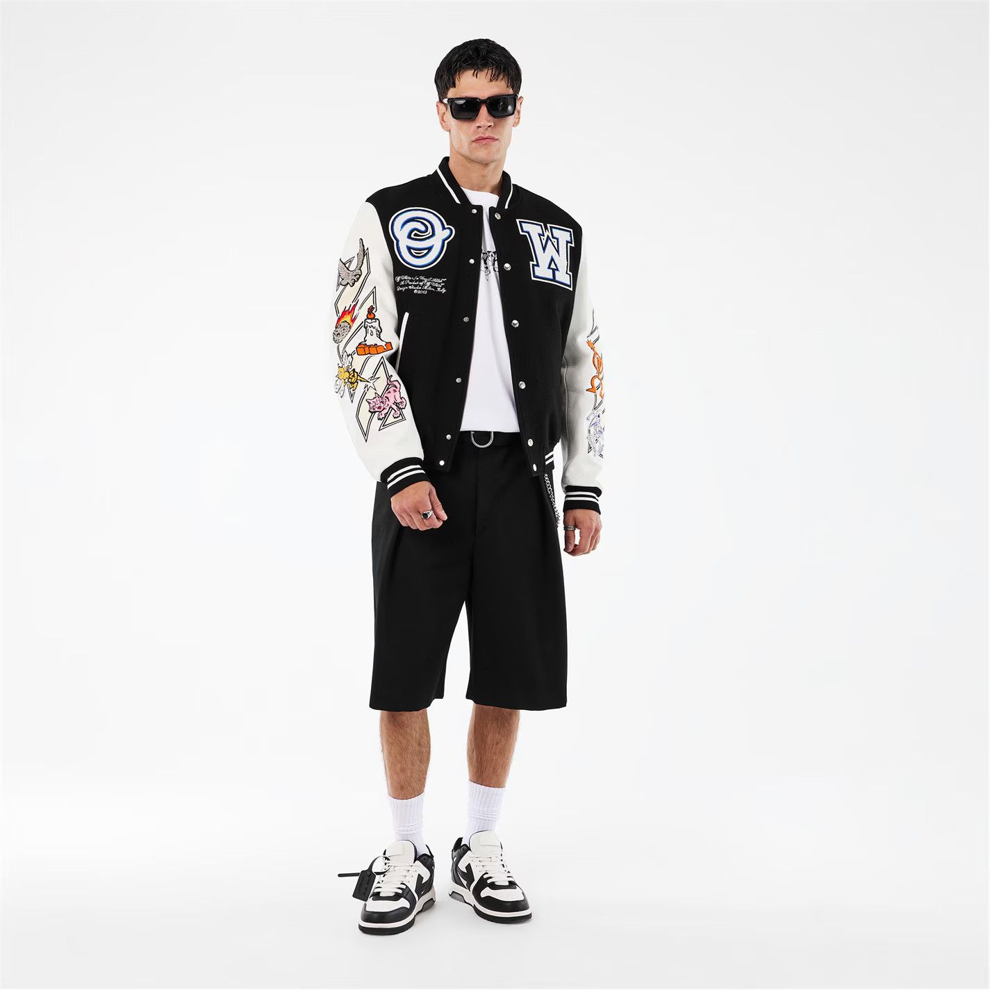 Off-White o1g2r1mq0326 Relaxed Fit Varsity Jacket in Multicolor Size US XXS / EU 40 - 6 Thumbnail