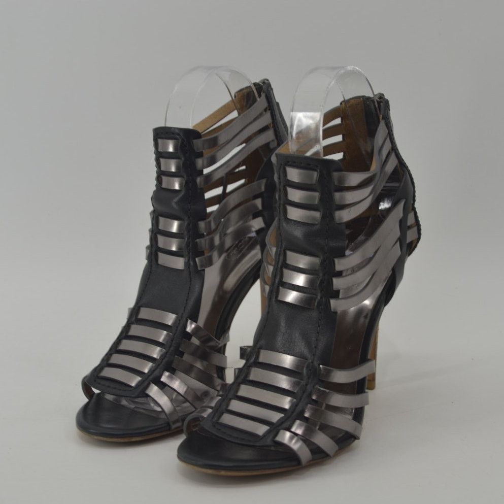 Coach Coach Lucy Women's Sandals Black Silver Metallic Leather 6.5 Size US 6.5 / IT 36.5 - 11 Thumbnail