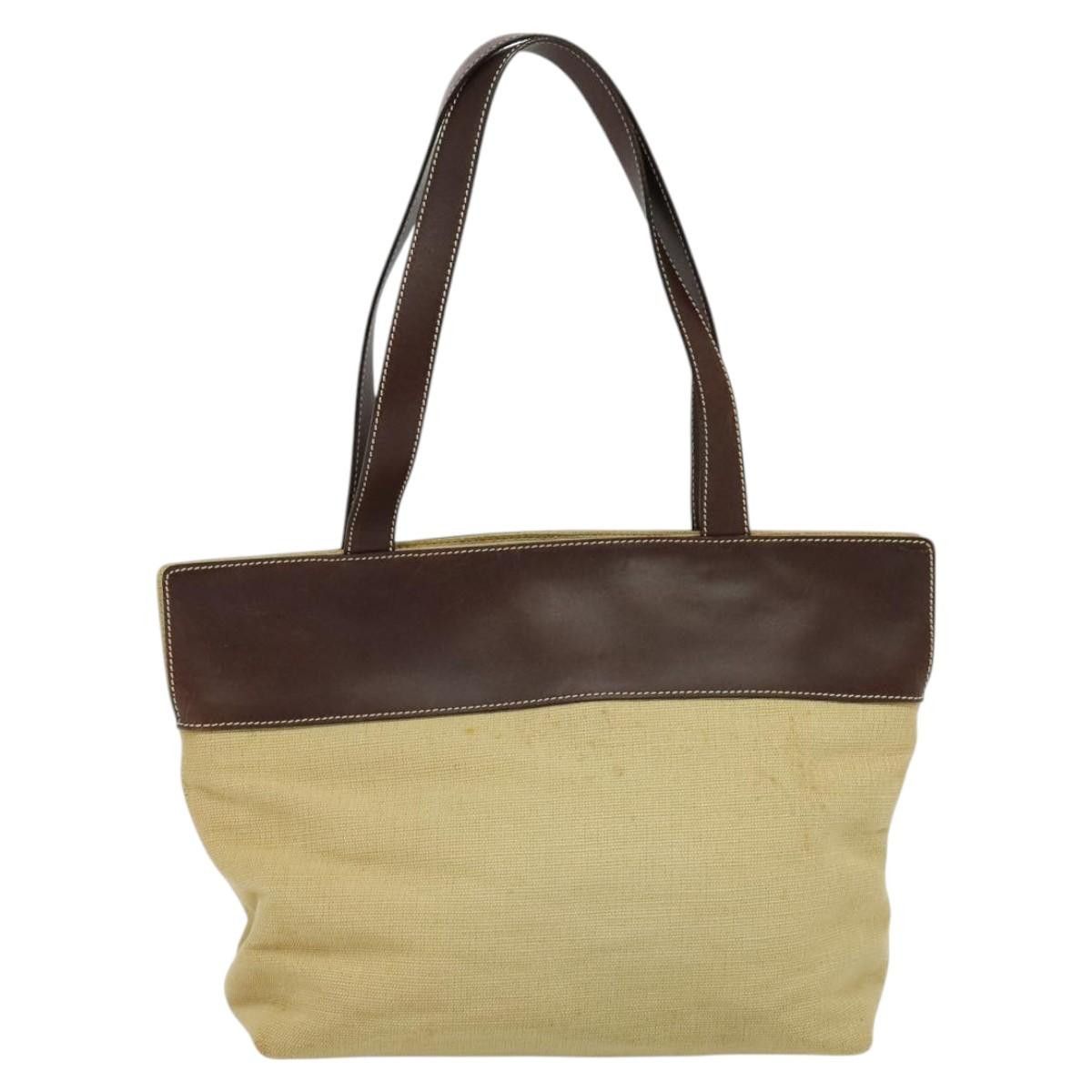Chanel CHANEL Tote Bag Canvas Leather Beige CC Size ONE SIZE - 2 Thumbnail