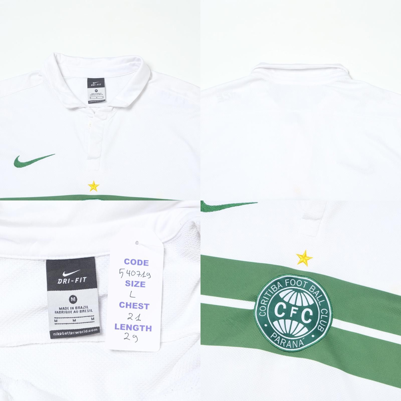 Nike 2012 Coritiba Brazil Home Shirt (L) Size US L / EU 52-54 / 3 - 4 Thumbnail