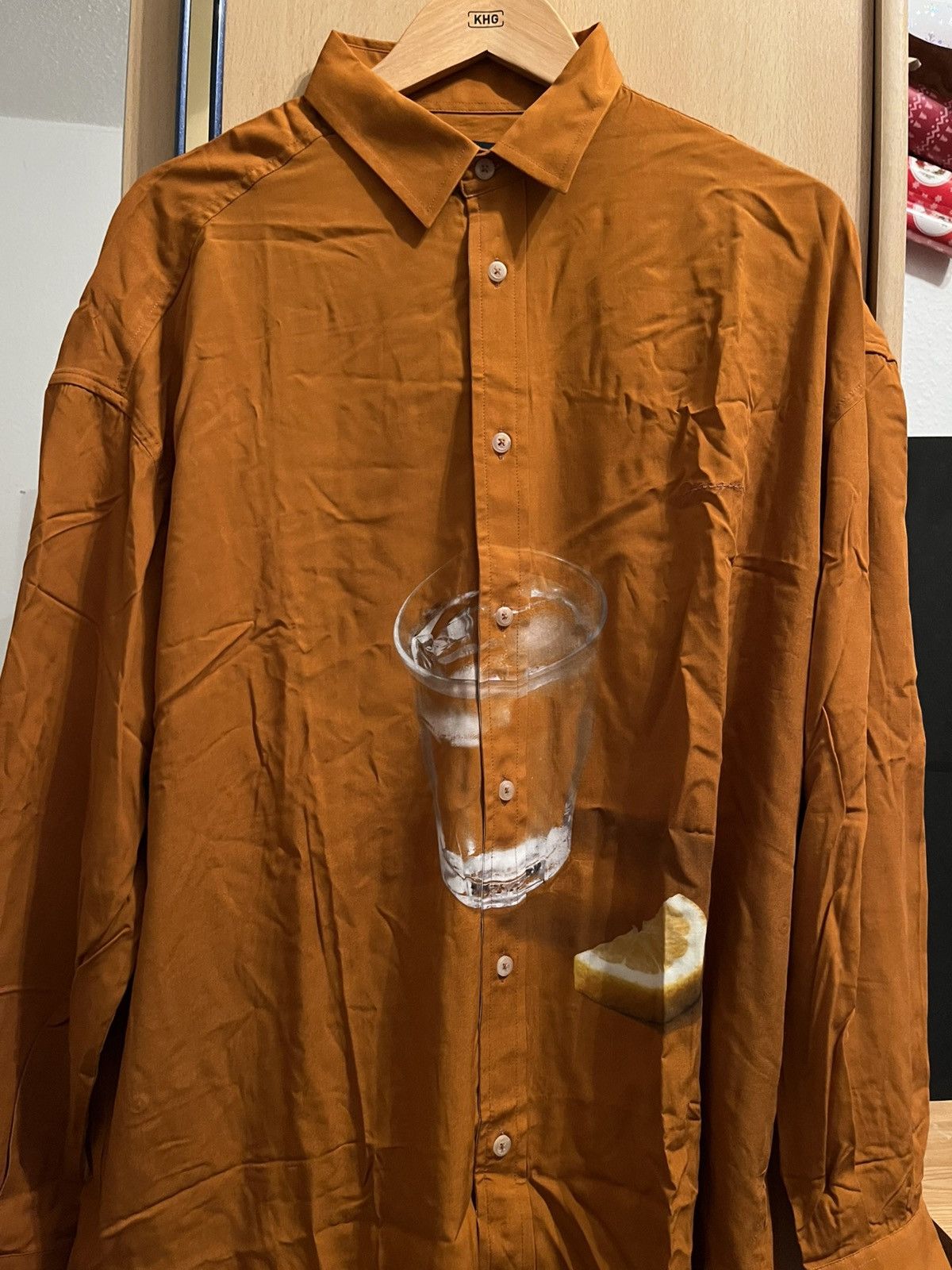 Jacquemus Orange citrus glass jacquemus le splash button shirt sz. 48 Size US L / EU 52-54 / 3 - 1 Thumbnail
