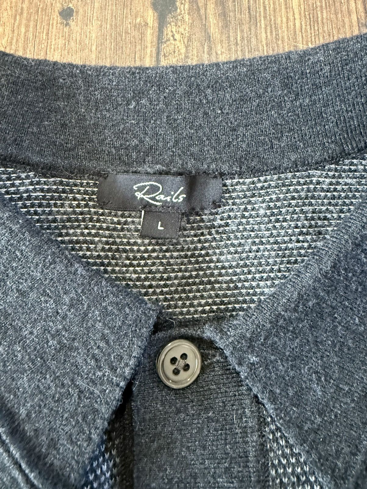 Rails Rails Men’s Anders Contrast-Trimmed Wool-Blend Polo Sweater Size US L / EU 52-54 / 3 - 5 Thumbnail