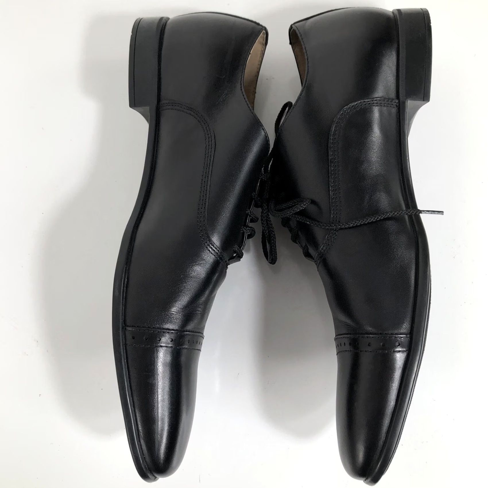 Neiman Marcus NEIMAN MARCUS SILAS Cap Toe Oxford Shoes Black Leather Mens US13D EXCELLENT Size ONE SIZE - 3 Thumbnail