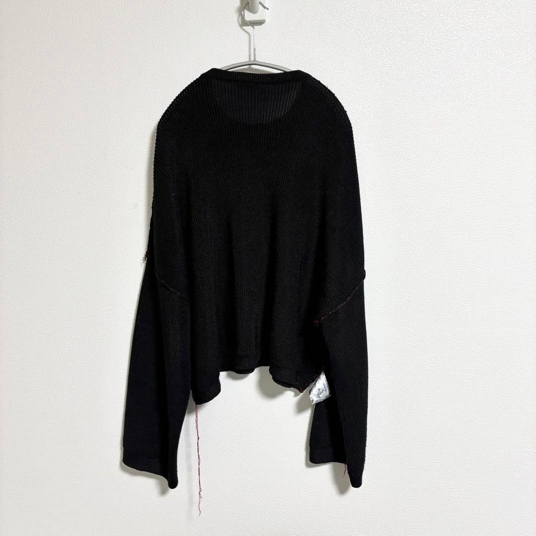 Raf Simons Inside-out Cropped Drop Shoulder Knit Sweater Size US L / EU 52-54 / 3 - 2 Thumbnail
