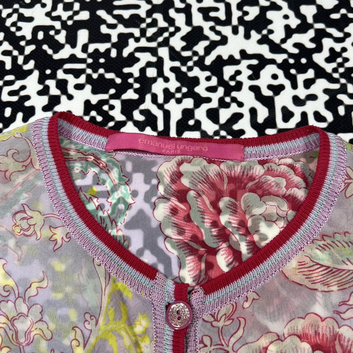 Emanuel Ungaro Vintage Y2K Emanuel Ungaro Paris Silk Floral Luxury Cardigan Size M / US 6-8 / IT 42-44 - 13 Thumbnail