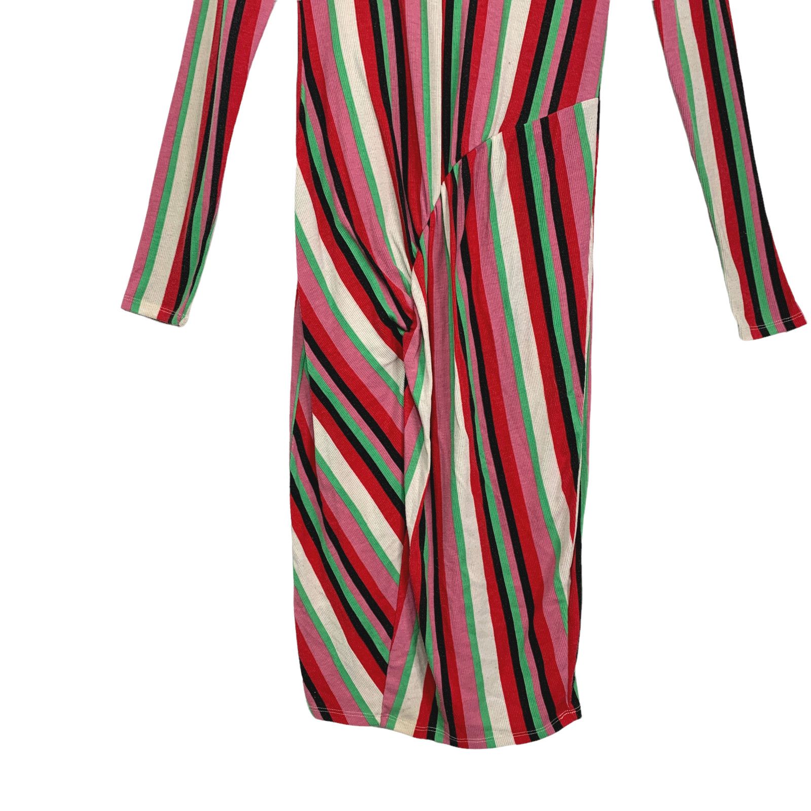 Zara Zara Preppy Festival Multi Stripe Midi Dress M Colorful Slit Size M / US 6-8 / IT 42-44 - 3 Thumbnail