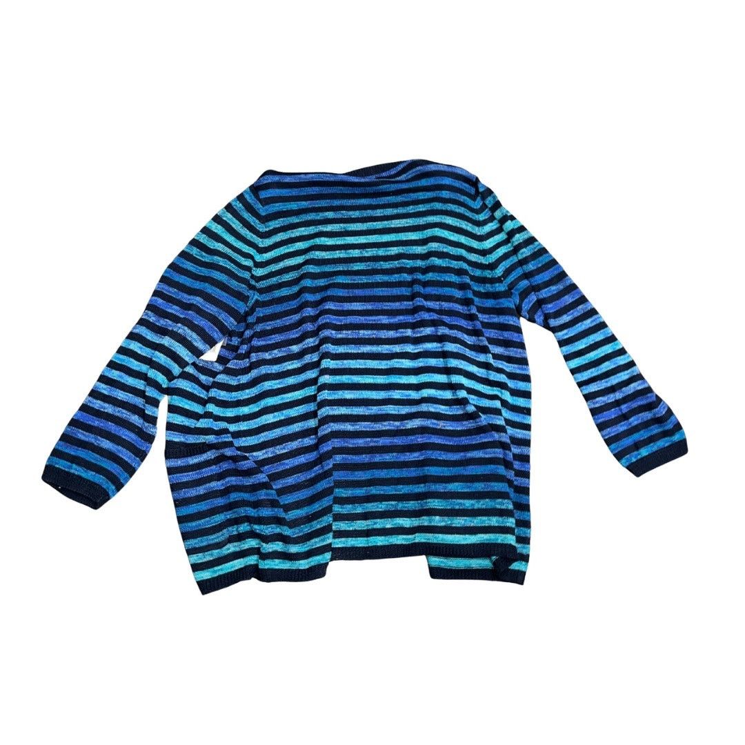 Jones New York Jones New York Signature Women Plus Striped Knit Cardigan 2X Size XXL / US 16-18 / IT 52-54 - 2 Thumbnail