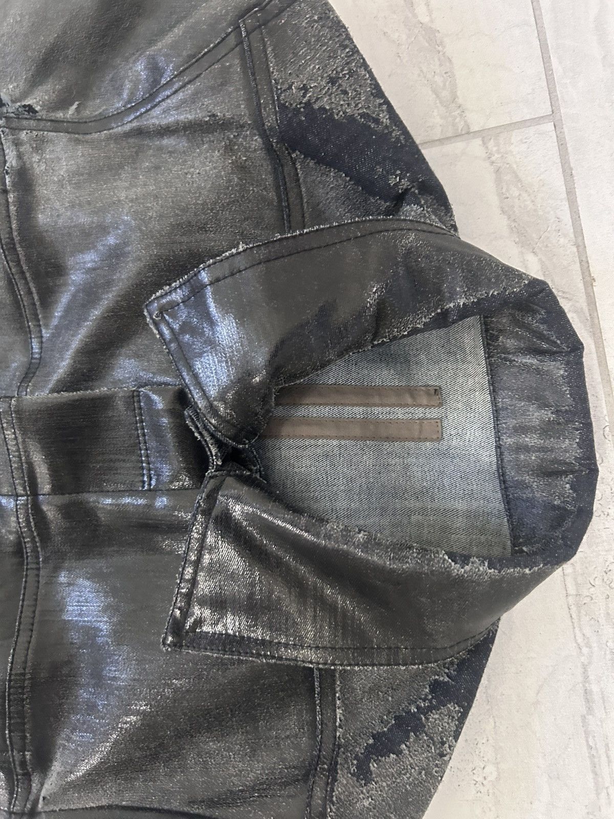 Rick Owens Rick Owens SAMPLE Heavy Wax Trucker Jacket Size US S / EU 44-46 / 1 - 7 Thumbnail