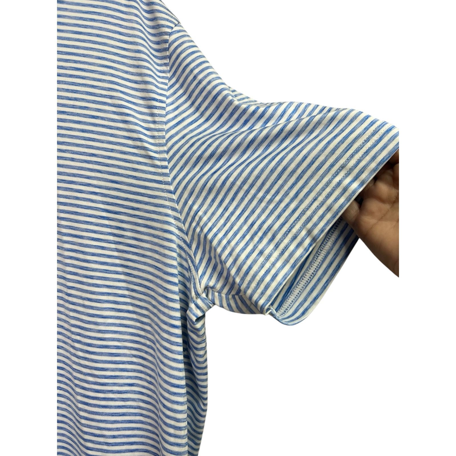 Izod Izod Golf With Stretch Men's Polo Blue White Stripes Large Size US L / EU 52-54 / 3 - 6 Thumbnail