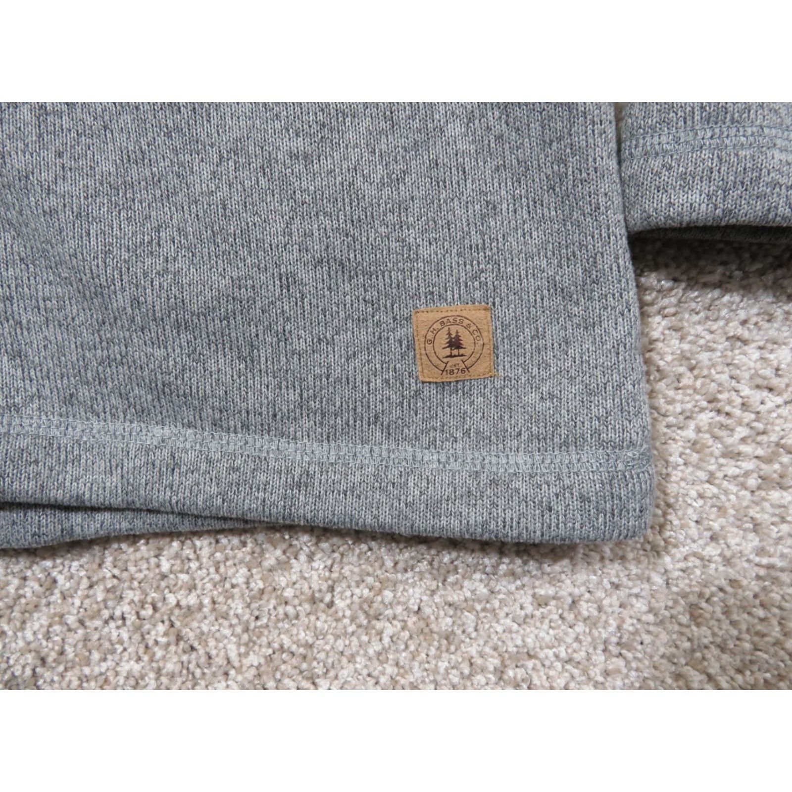 Vintage G.H. Bass & Co Sweater Mens XL Gray Knit 1/4 Button Pullover Outdoor Hiking Ski Mock Neck Zip Size US XL / EU 56 / 4 - 3 Thumbnail