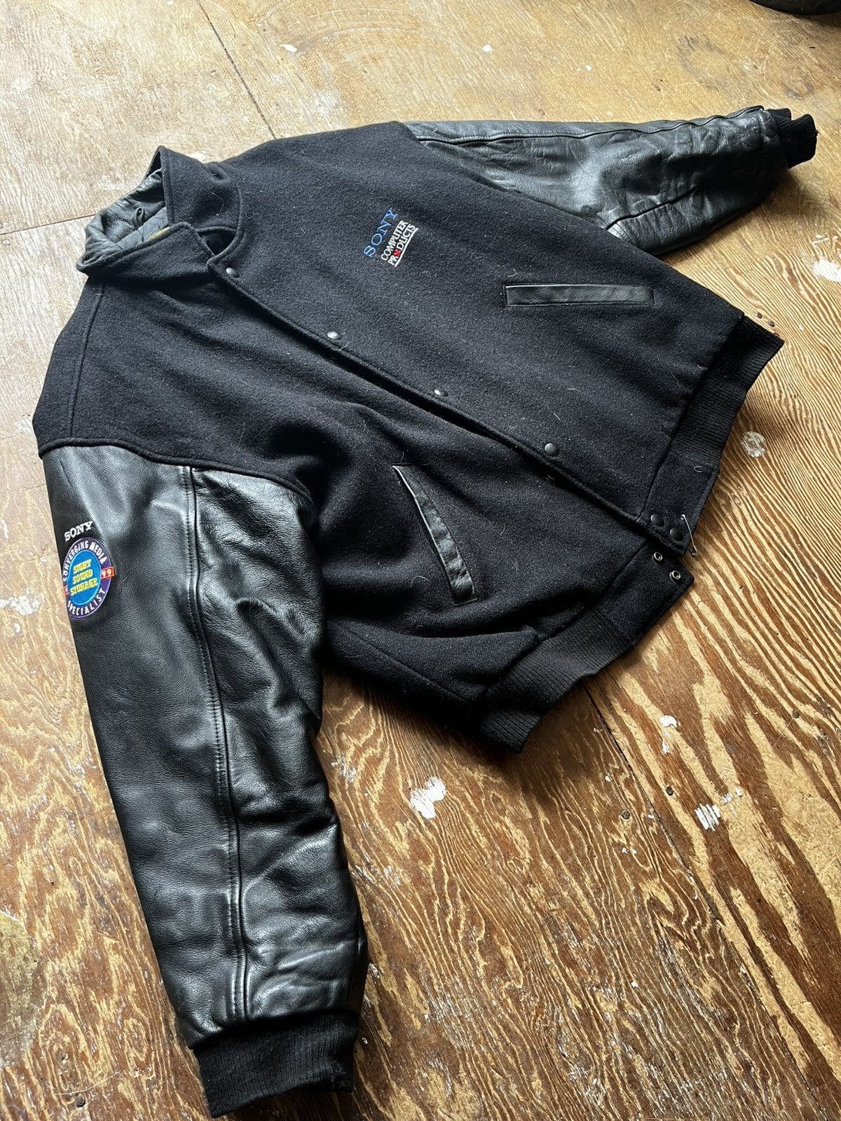 Sony Sony leather/wool jacket Size US L / EU 52-54 / 3 - 2 Thumbnail