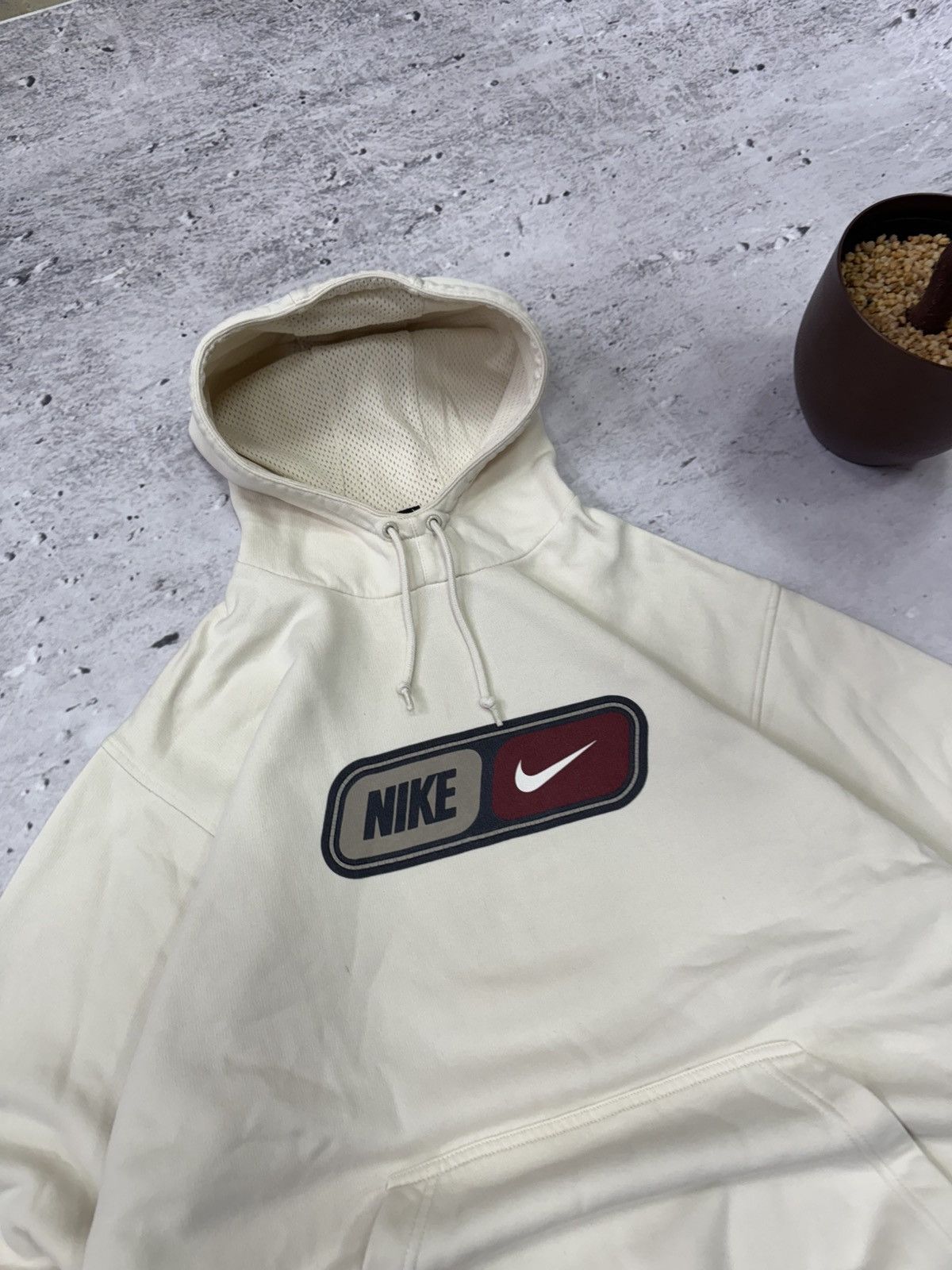 Nike × Vintage NIKE VINTAGE 00s y2k OVERSIZE BAGGY HOODIE CENTER LOGO Size US L / EU 52-54 / 3 - 3 Thumbnail