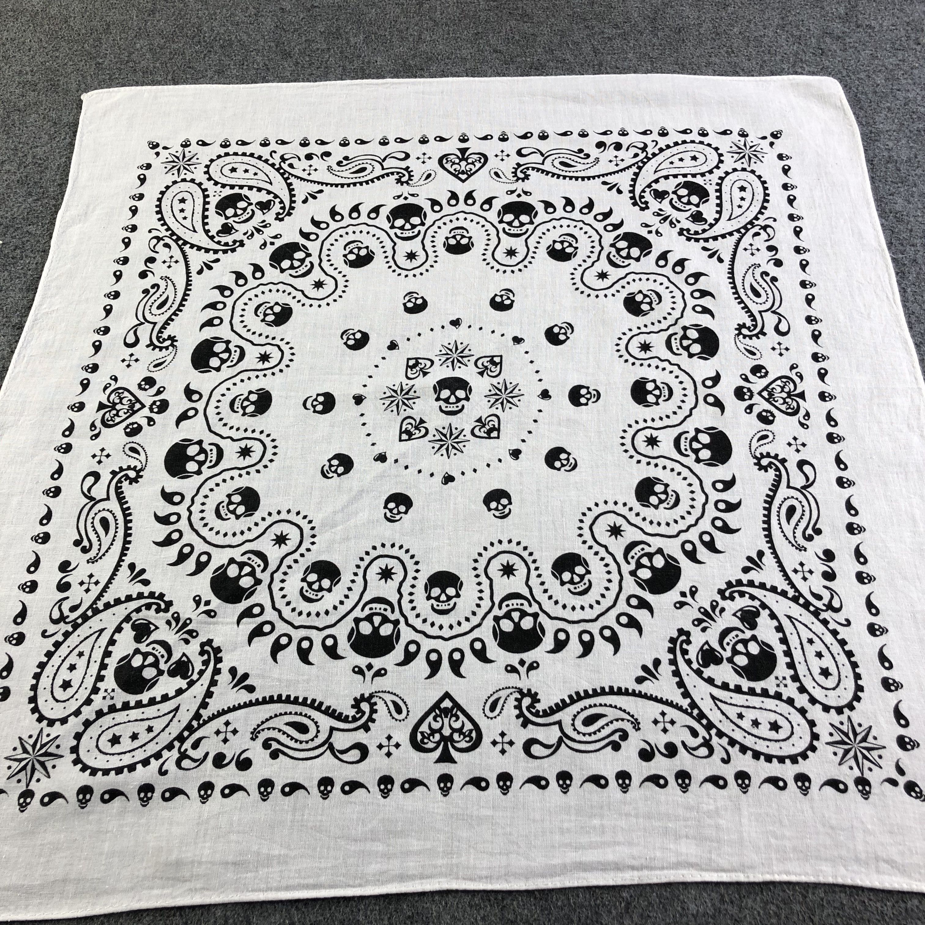 Seditionaries Skulls Paisley Bandana Neckerchief Handkerchief H2318 Size ONE SIZE - 5 Thumbnail