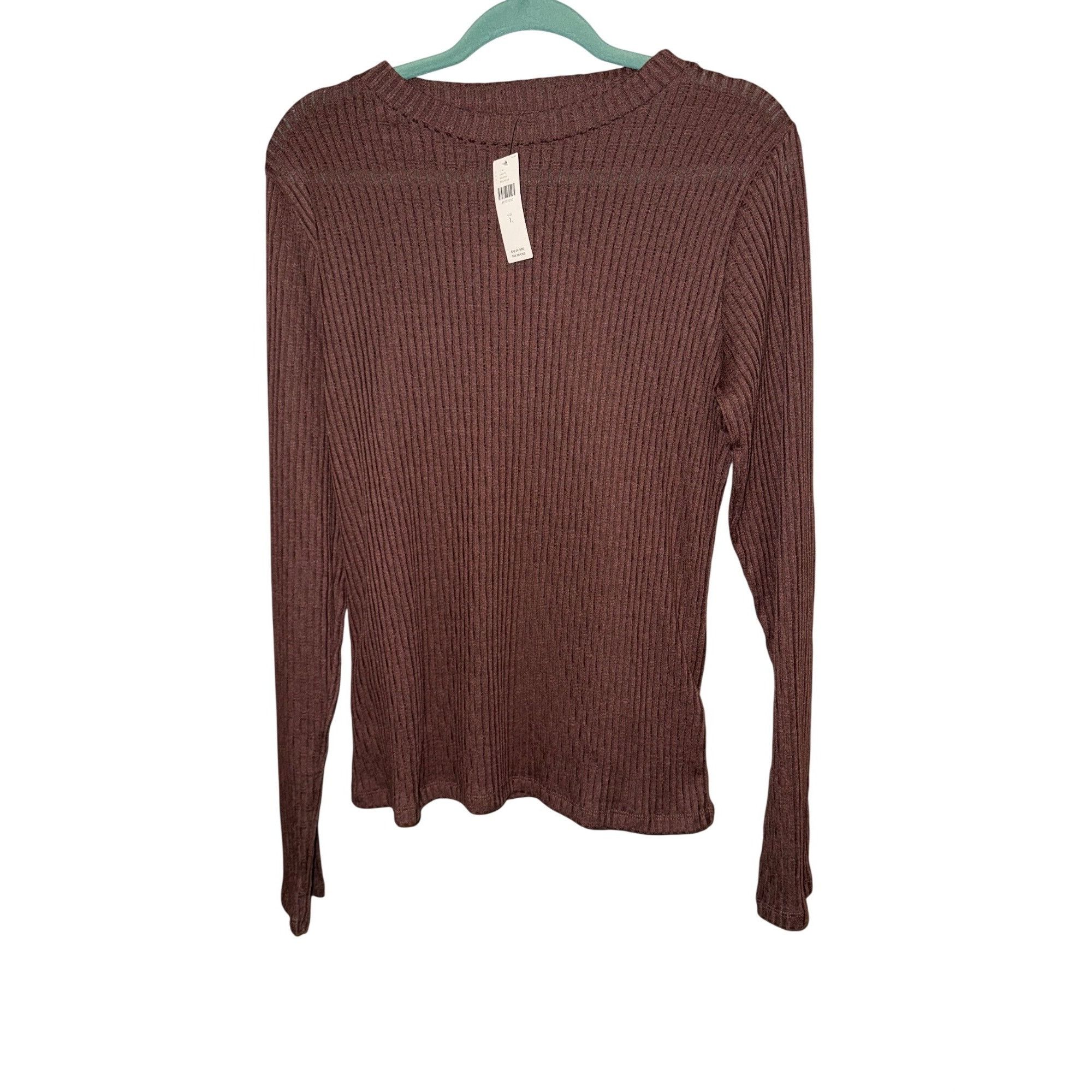 Anthropologie Anthropologie Pilcro Ribbed Long Sleeve Top Brown L Size L / US 10 / IT 46 - 3 Thumbnail