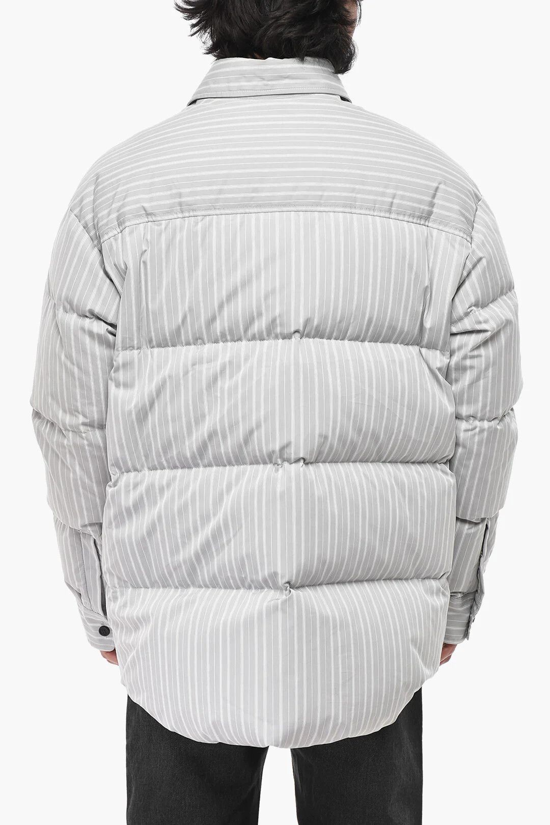 Off-White og1mm0426 Hairline Cotton Puffer Jacket in Grey Size US XL / EU 56 / 4 - 2 Thumbnail
