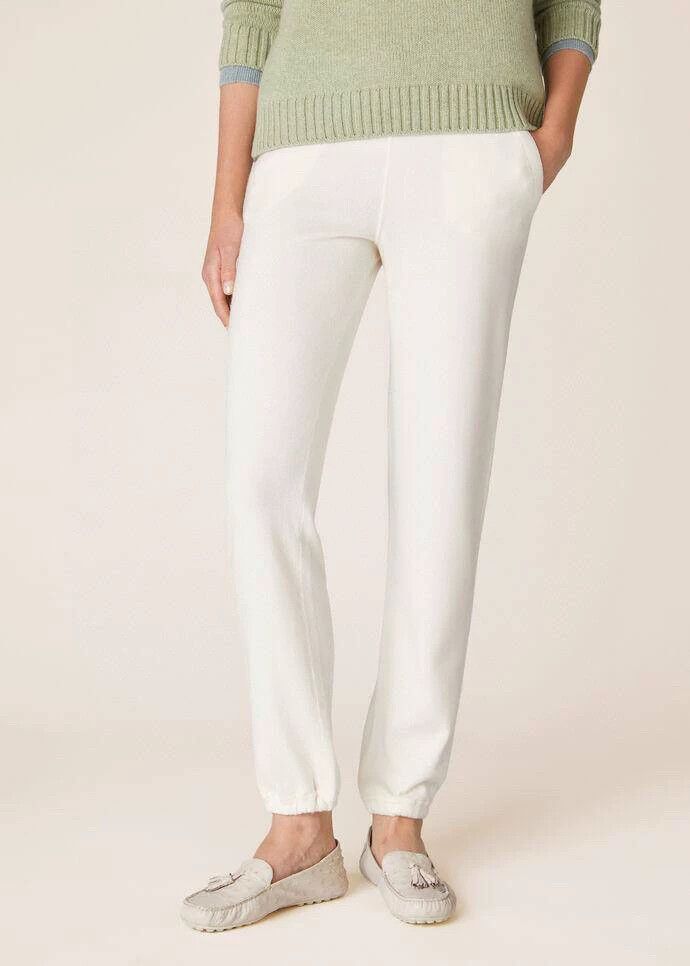 Loro Piana LORO PIANA White cashmere knit casual pants Size 27" / US 4 / IT 40 - 2 Thumbnail