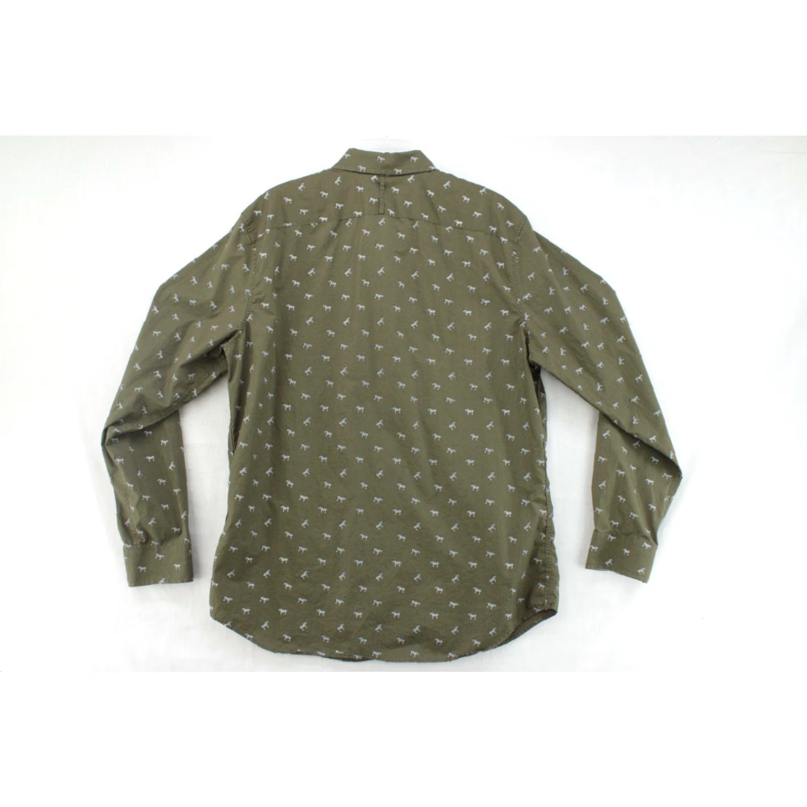 Banana Republic Banana Republic Luxe Poplin Shirt Men’s XL Green Zebra Print Slim Fit Button Up Shirt Size US XL / EU 56 / 4 - 5 Thumbnail