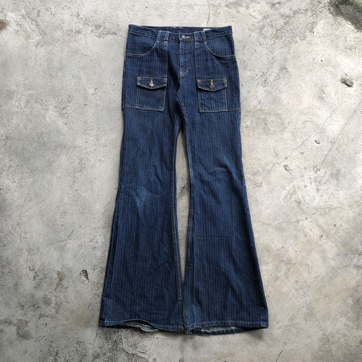 Other BISON Japanese Hickory Stripe Flared Jeans Size US 30 / EU 46 - 1 Thumbnail