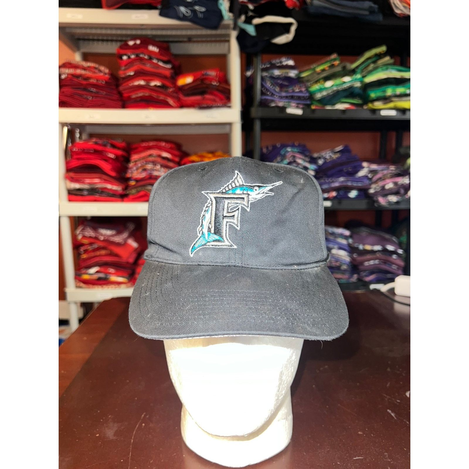 MLB MLB Florida Marlins Snapback New Era Baseball Black Hat VTG Size ONE SIZE - 1 Thumbnail