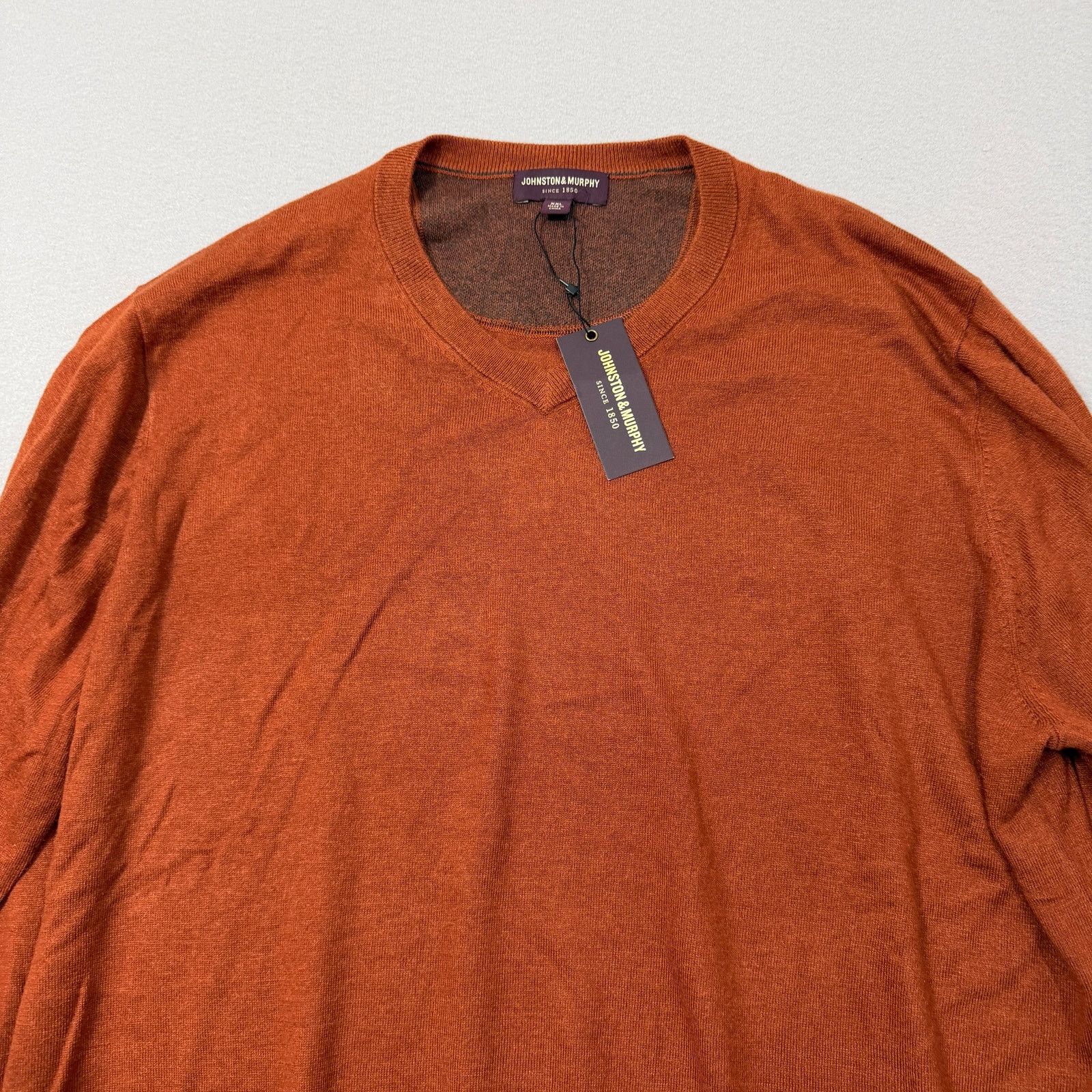 Johnston & Murphy Johnston & Murphy Sweater Men's 2XL XXL Orange V-Neck NEW Size US XXL / EU 58 / 5 - 2 Thumbnail
