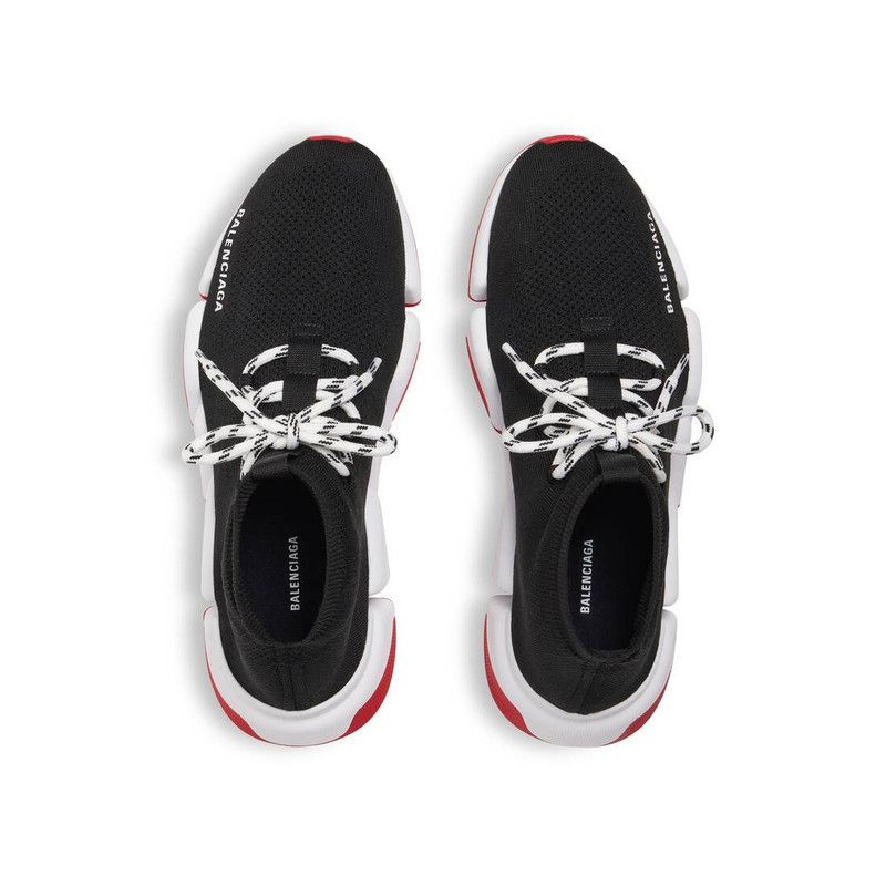 Balenciaga o1tr1nto0526 Speed 2.0 Lace-Up Recycled Knit Sneakers Black Size US 8 / EU 41 - 6 Thumbnail