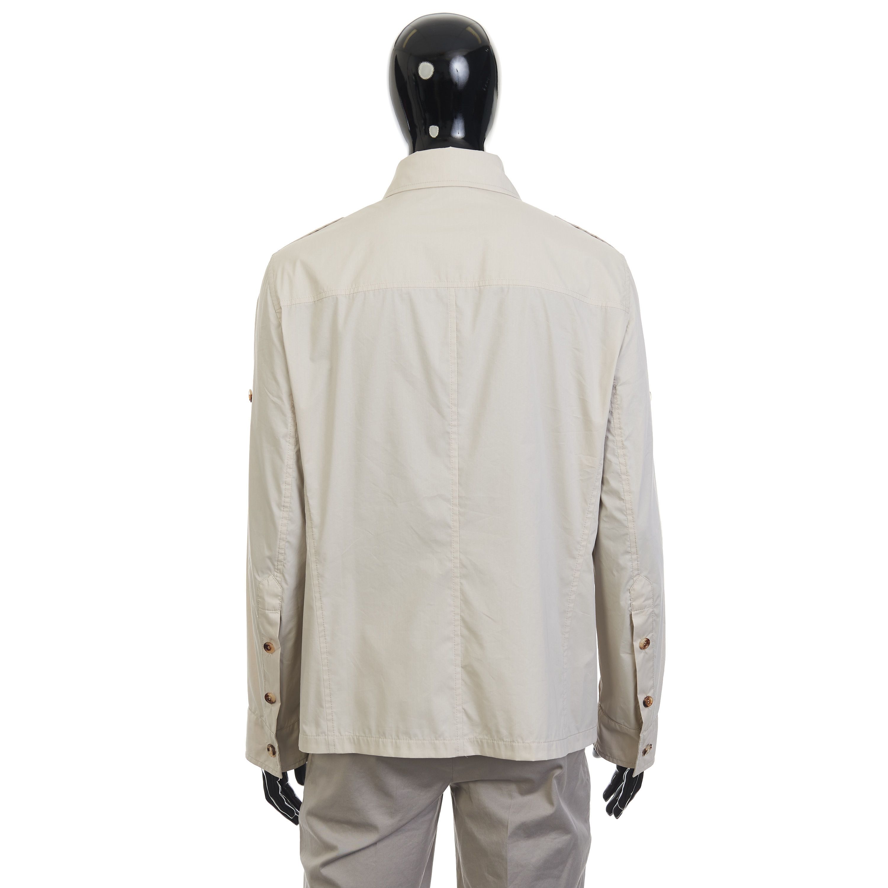 Brunello Cucinelli Light Beige Waterproof Jacket - Cotton Canvas, Multi Pockets Size US L / EU 52-54 / 3 - 5 Thumbnail