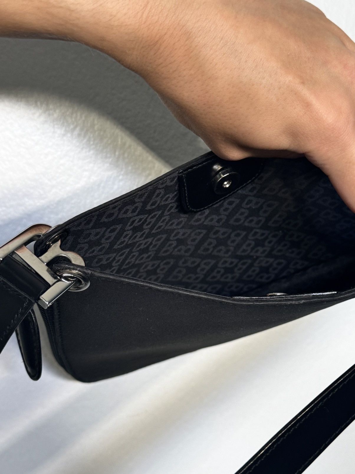 Bally × Vintage Vintage BALLY mini Bag Saddle Pochette Nylon & Leather Size ONE SIZE - 3 Thumbnail