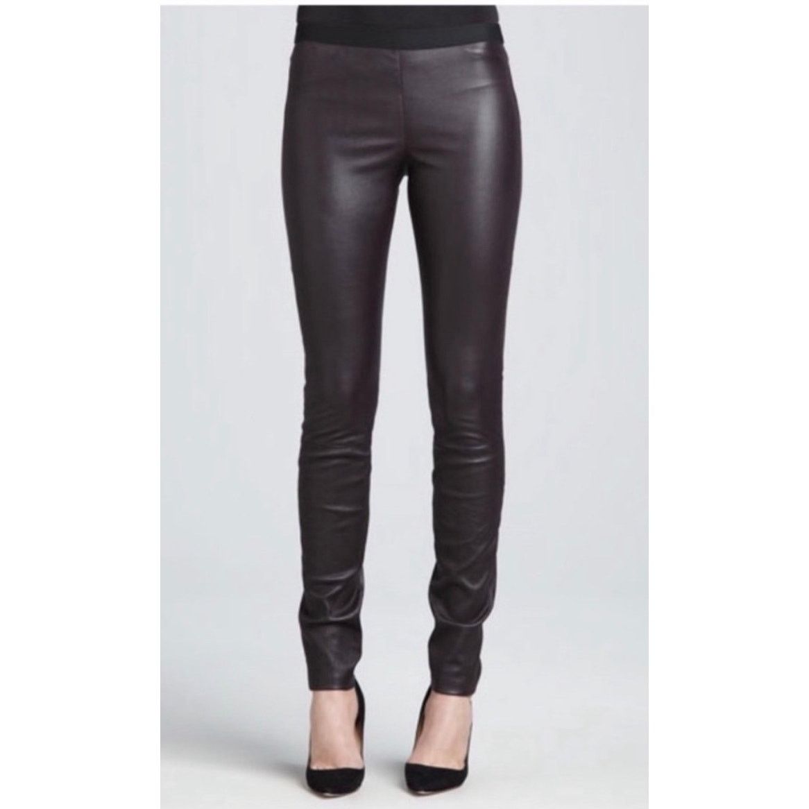 Theory Theory Gray Lamb Leather Leggings Size 4 Slim Fit Leather Size 27" / US 4 / IT 40 - 3 Thumbnail