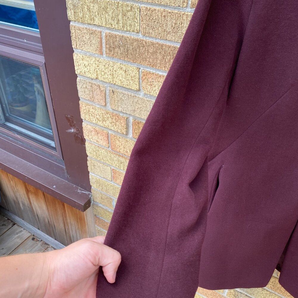 Jil Sander × Vintage Vintage 90s Jil Sander Bordeaux Coat Cashemere Wool Blend J Size S / US 4 / IT 40 - 8 Thumbnail