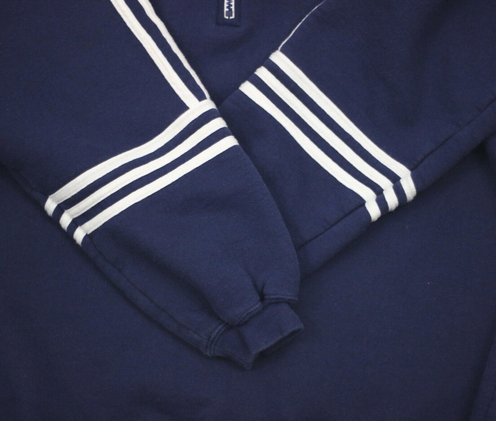 Adidas Vintage 90s Adidas Blue White Striped Arm 1/4 Zip Jacket L Size US L / EU 52-54 / 3 - 4 Thumbnail