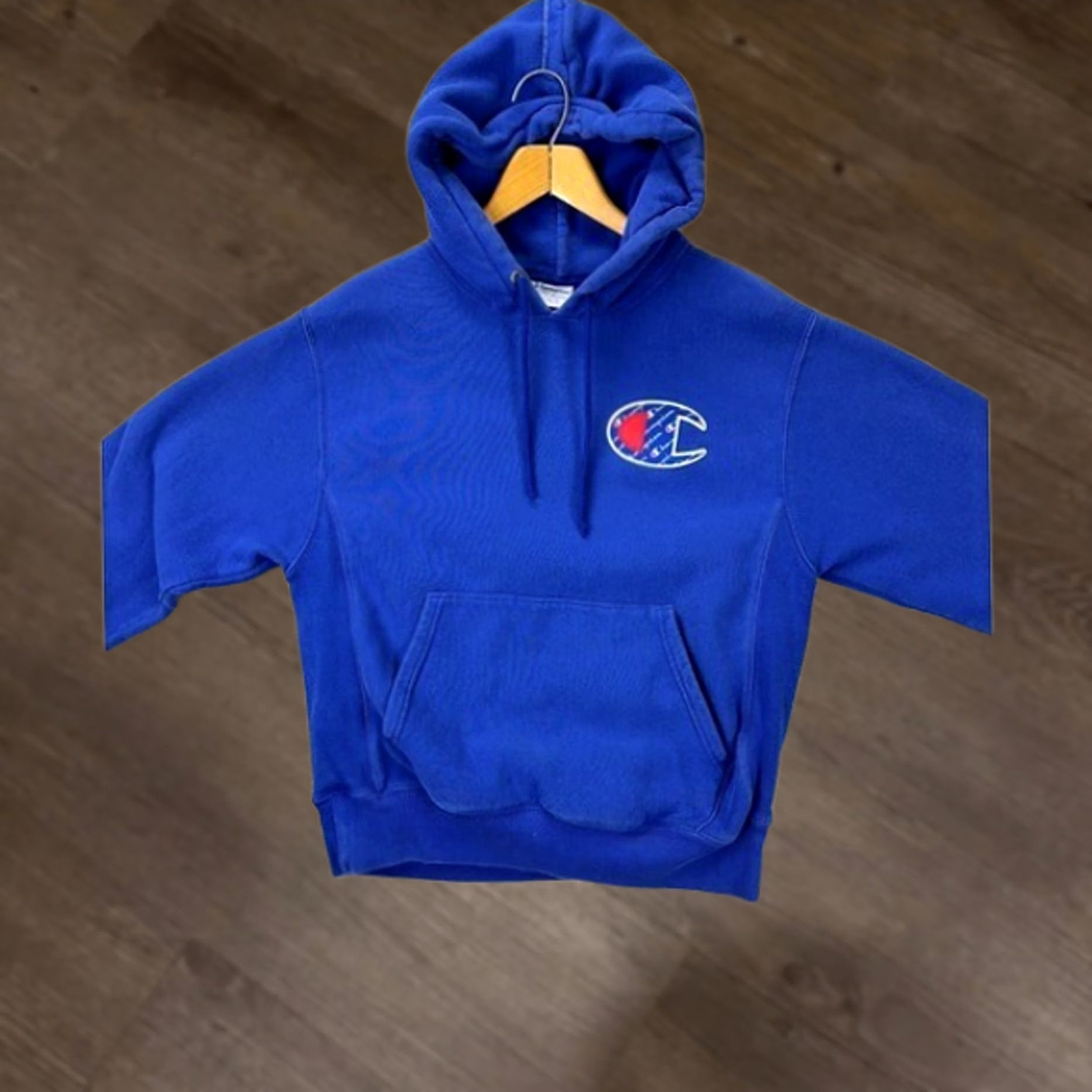 Champion Champion Reverse Weave Hoodie Mens Medium Blue Logo Sweatshirt Drawstring Pullover Size US M / EU 48-50 / 2 - 1 Thumbnail