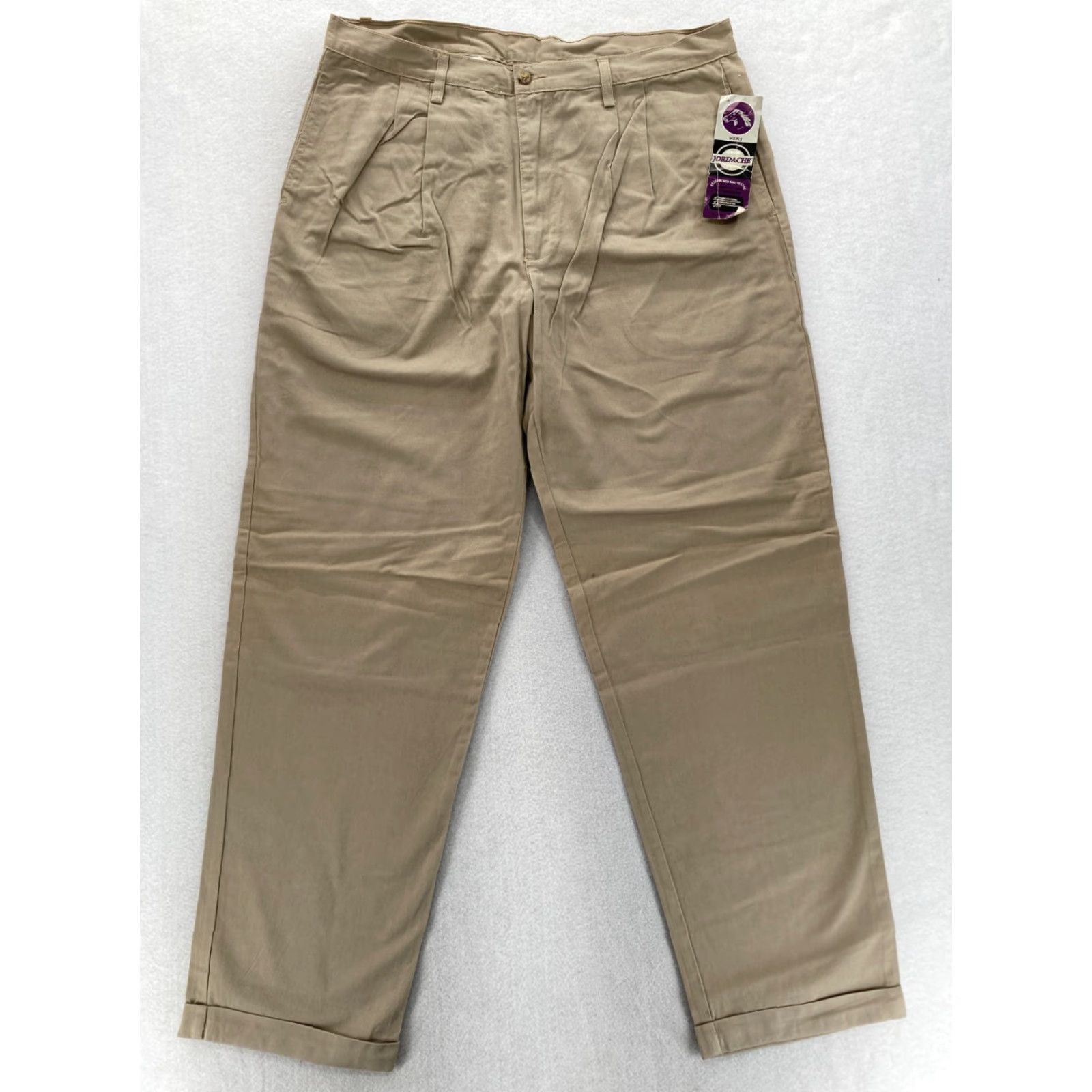 Jordache VINTAGE Jordache Urban Fatigues Chino Pants Mens 38x34 Beige Relaxed Taper NWT Size US 38 / EU 54 - 2 Thumbnail