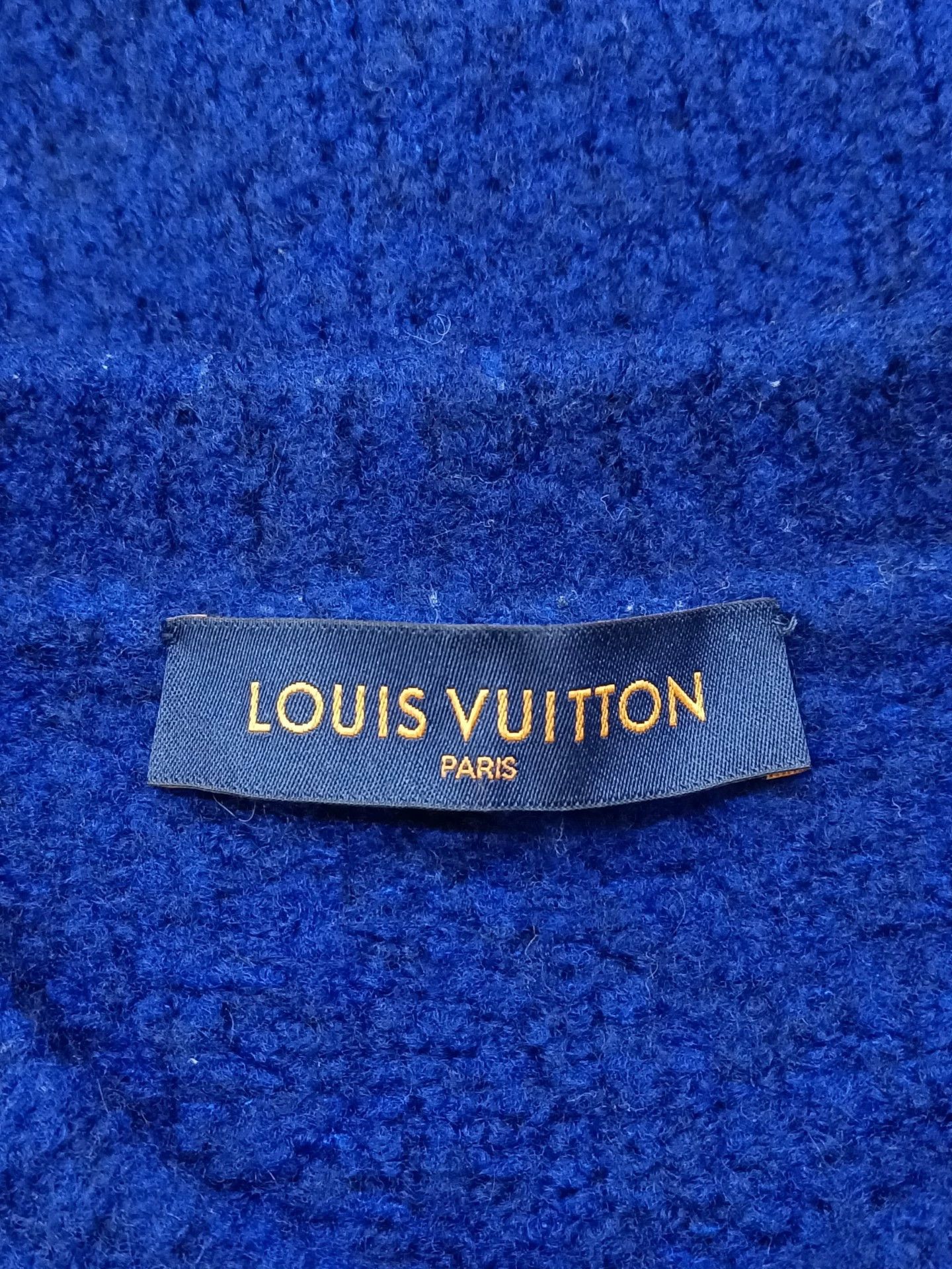 Louis Vuitton LV Blue Logo Wool Long Sleeve Sweater XL Size US XL / EU 56 / 4 - 4 Thumbnail
