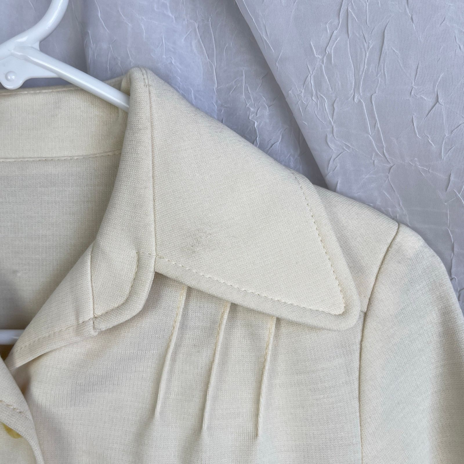 Vintage VTG 70’s Cream Blazer Jacket & High Waist Pants Suit Set XS Size 24" / US 00 / IT 34 - 15 Thumbnail