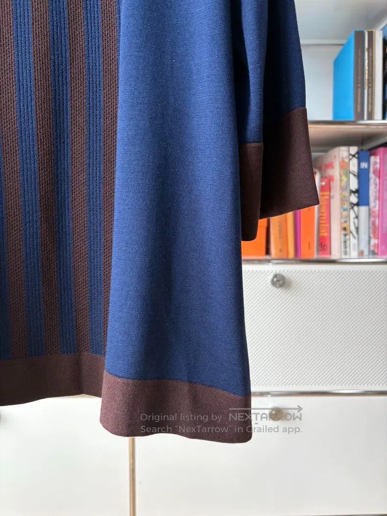 Hermes Hermes Blue Brown Geometric Pattern Round Neck Short Sleev Size XS / US 0-2 / IT 36-38 - 4 Thumbnail