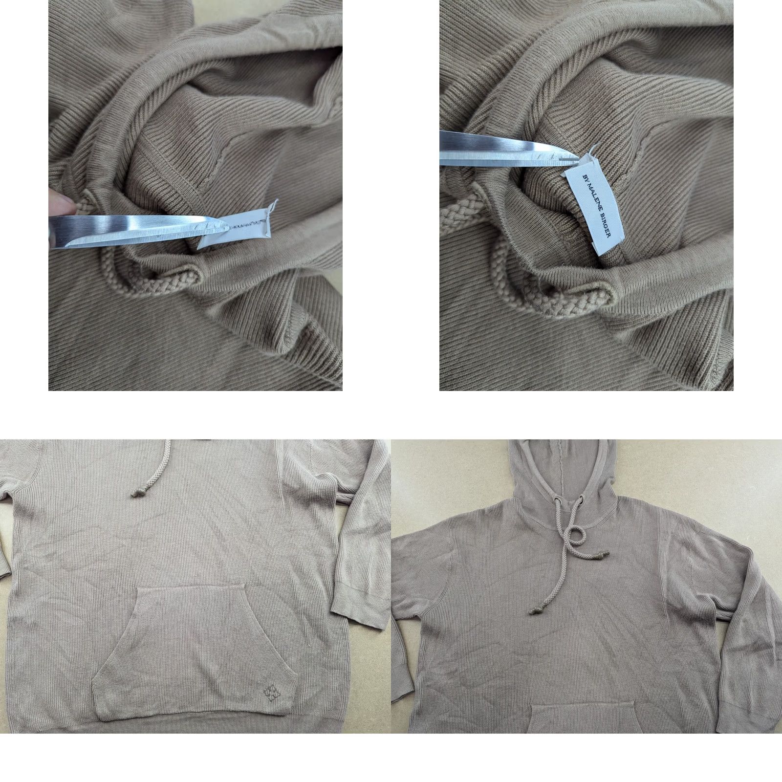 By Malene Birger Malene Birger Hoody Womens M Beige Long Sleeve Sport Moisture Wicking Hoodie Casual Activewear Size M / US 6-8 / IT 42-44 - 8 Thumbnail
