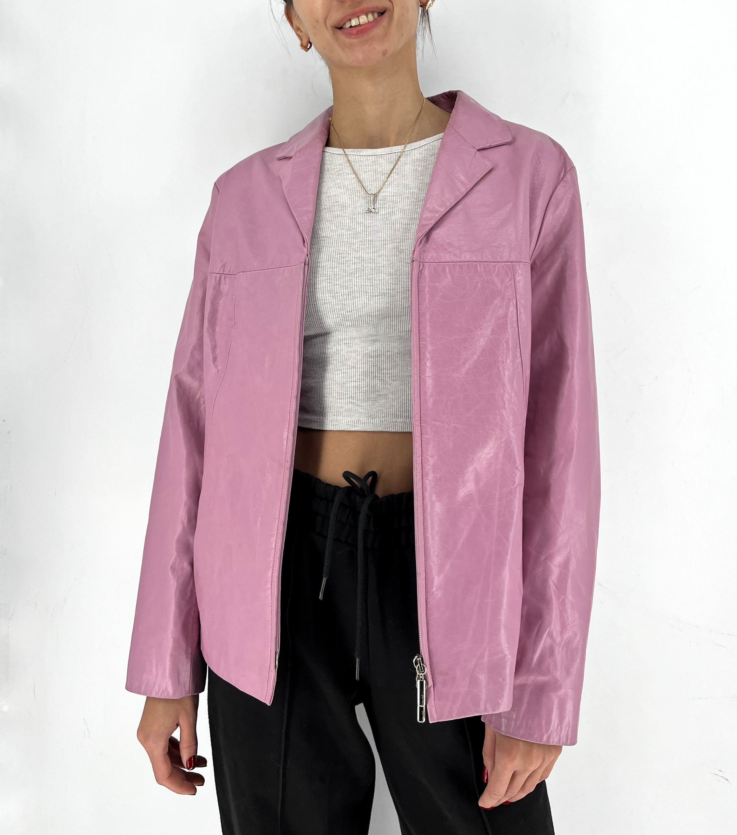 Laurel Leather biker jacket Laurel Pink size 38FR in Leather Size XS / US 0-2 / IT 36-38 - 1 Thumbnail