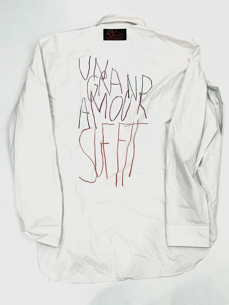 Raf Simons Raf Simons White Shirt with Graffiti Design Size US M / EU 48-50 / 2 - 1 Thumbnail