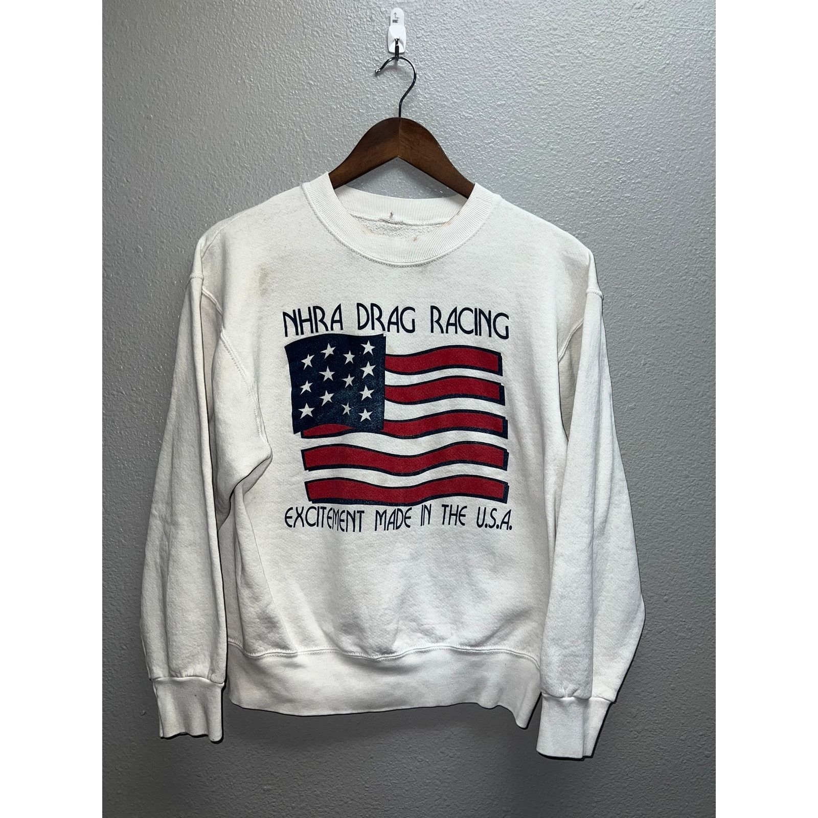 Vintage Vintage NHRA Drag Racing Sweatshirt Crewneck Flag 90s Medium Size US M / EU 48-50 / 2 - 1 Thumbnail