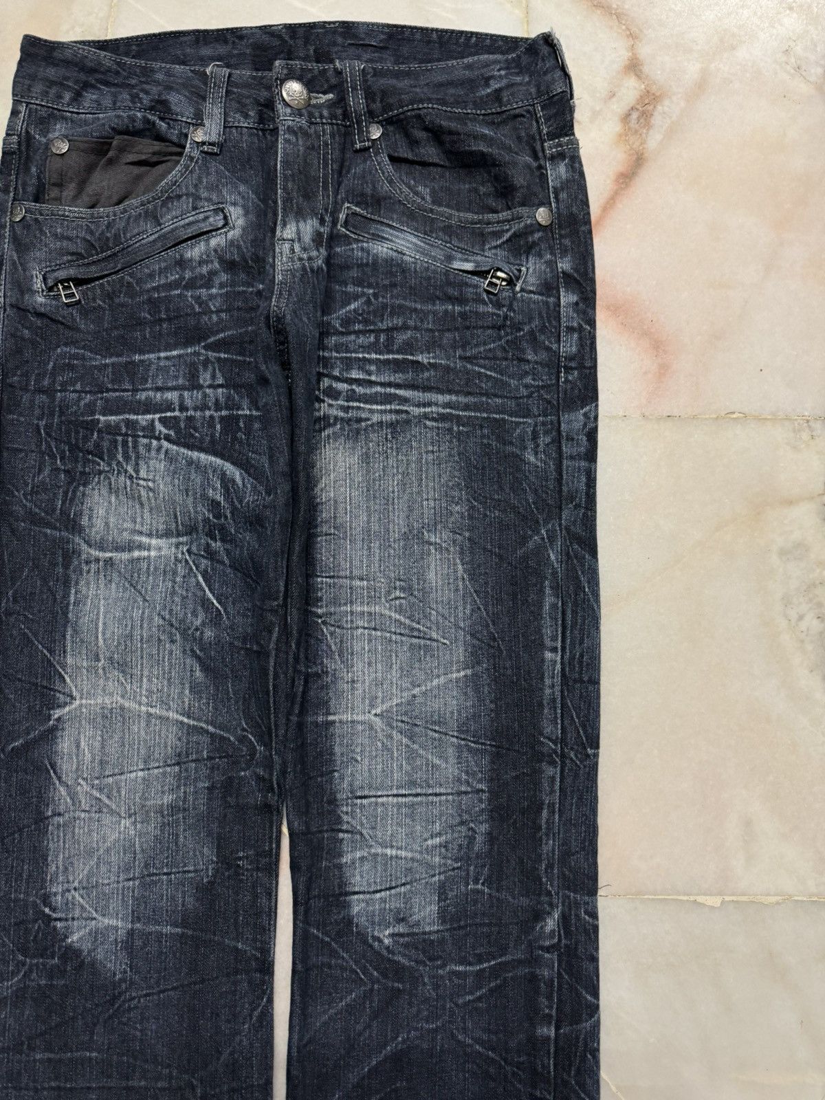 Japanese Brand 💥SICK Faded Jean Double Focus Multipocket Insane Pocket Rare Size US 30 / EU 46 - 5 Thumbnail
