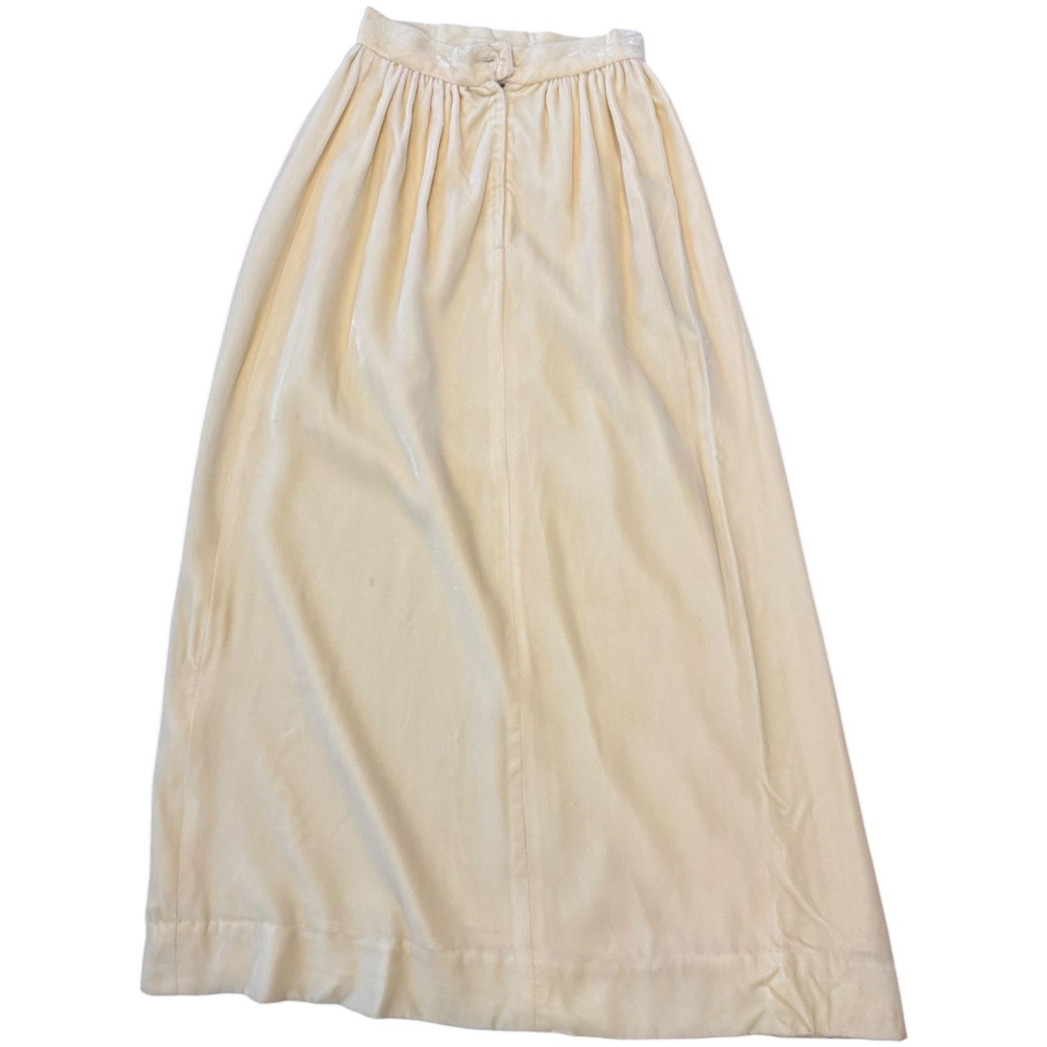 Vintage Vintage velvet butter yellow maxi high waisted skirt XXS Size 22" - 5 Thumbnail