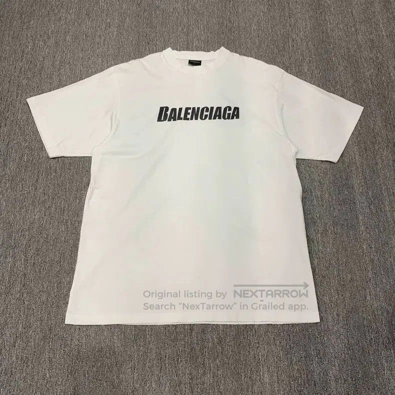 Balenciaga Balenciaga White Distressed Logo T-shirt. Size US XXS / EU 40 - 1 Thumbnail