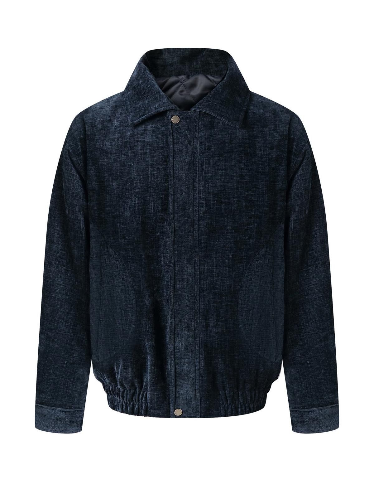 Vintage Dark Blue Corduroy Men's Bomber Jacket Size US M / EU 48-50 / 2 - 1 Thumbnail