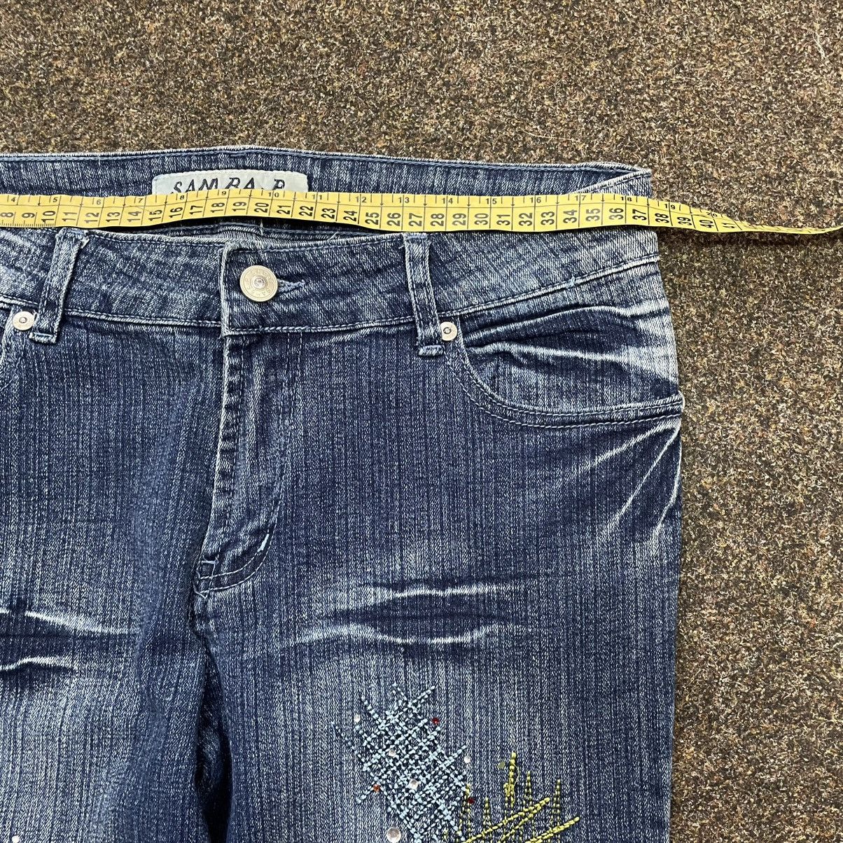 Vintage Y2K Distressed Flared Wide Leg Jeans Baggy Skate Grunge Logo Size 32" / US 10 / IT 46 - 6 Thumbnail