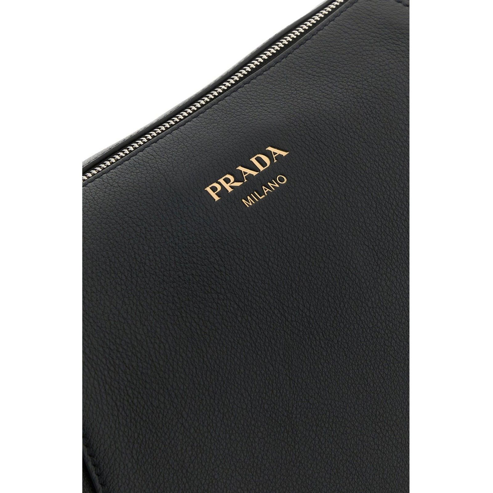 Prada PRADA Large Black Leather Shoulder Bag New And Authentic Size ONE SIZE - 4 Thumbnail