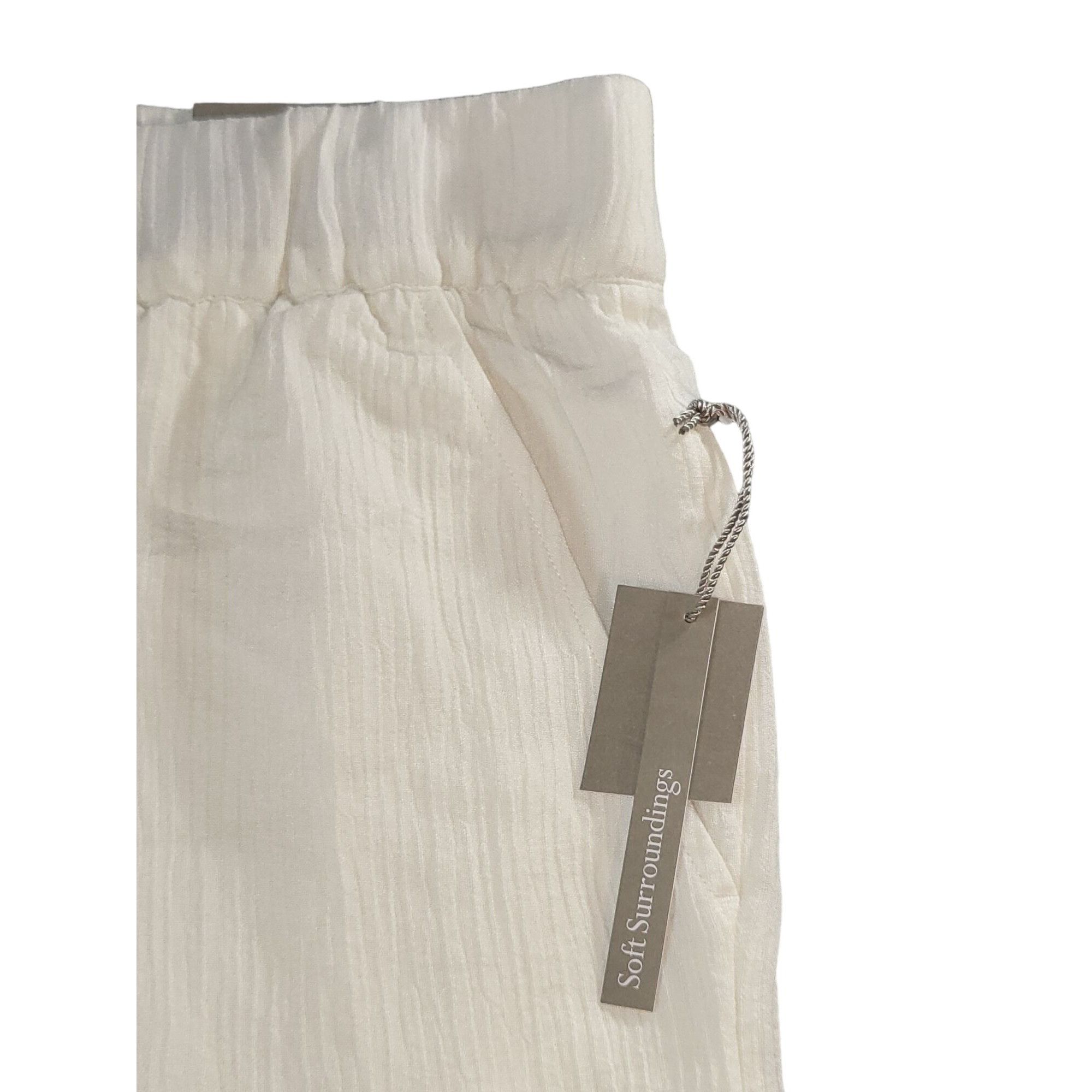 Designer Soft Surroundings Button Wide Leg Pants Women Sz XL 18 Full Size 40" / US 18 - 2 Thumbnail
