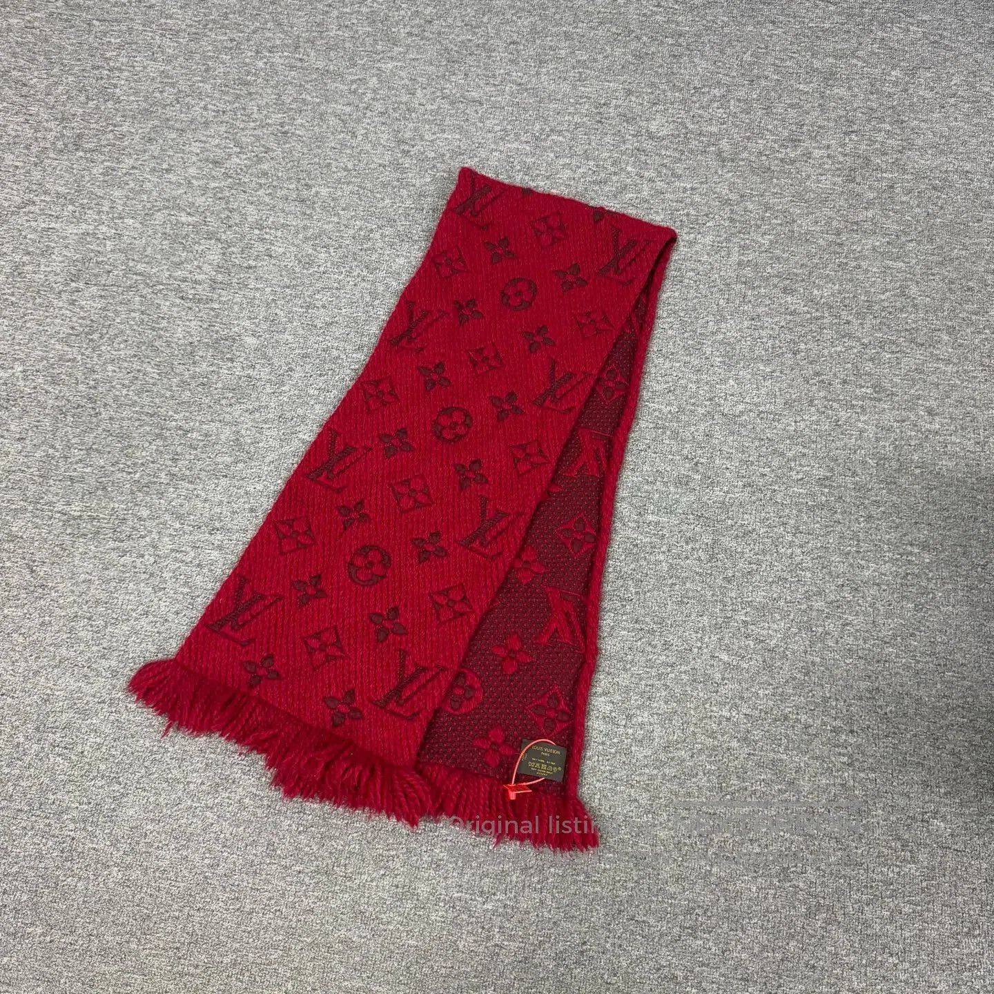 Louis Vuitton louis vuitton red wool logo scarf. Size ONE SIZE - 2 Thumbnail