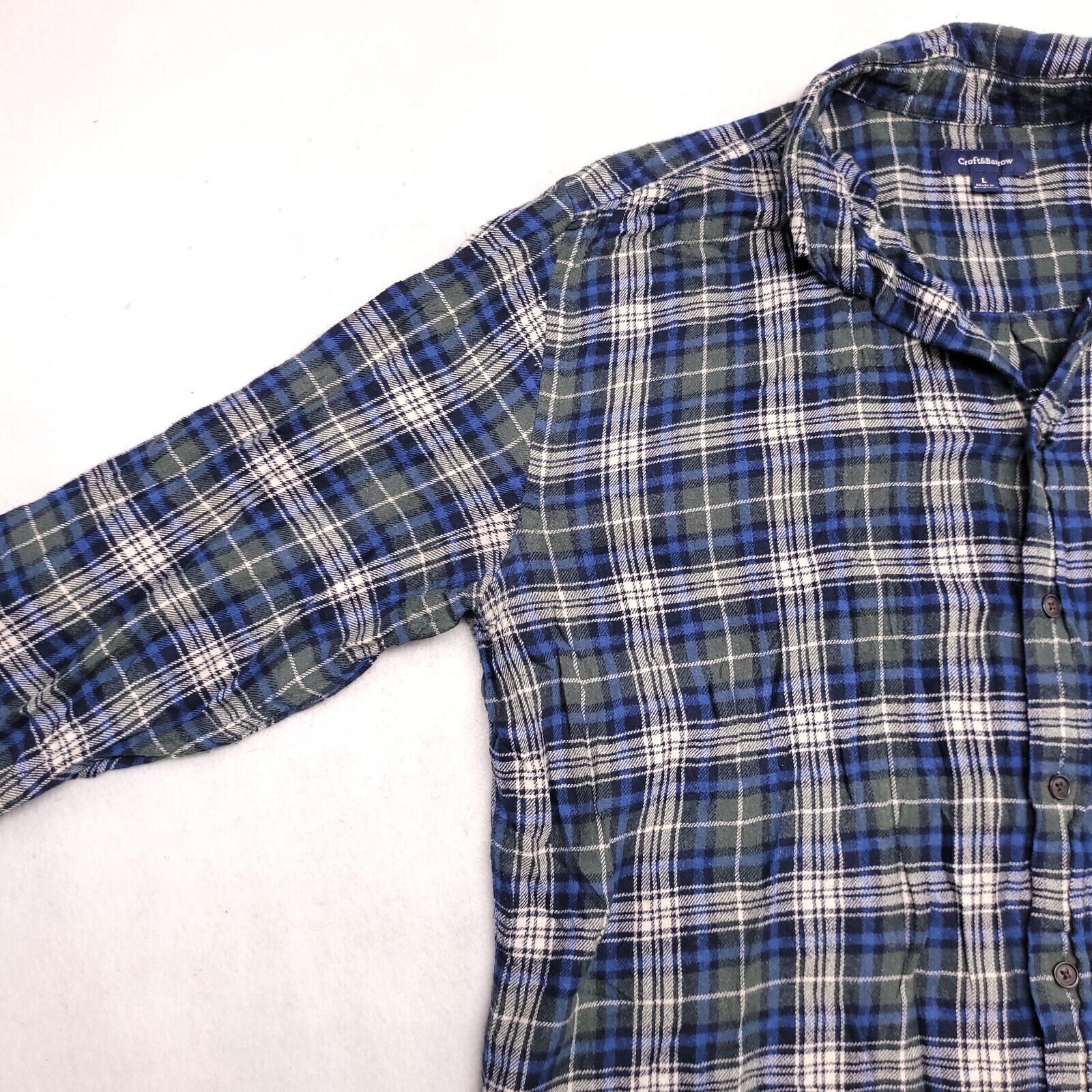 Croft & Barrow Croft & Barrow Tartan Flannel Shirt Mens Size Large L Blue Size US L / EU 52-54 / 3 - 4 Thumbnail