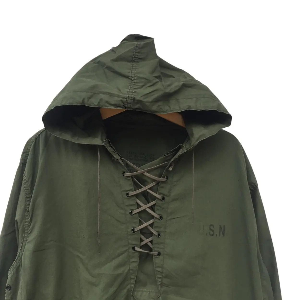 Vintage Vintage USN Deck Parka Lace-Up Pullover Jacket Size US M / EU 48-50 / 2 - 2 Thumbnail